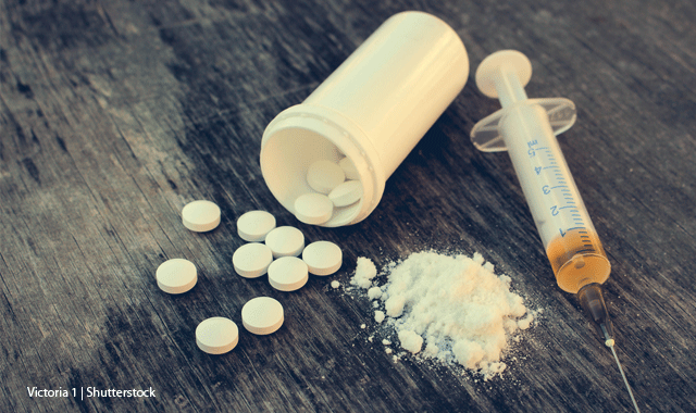 opioid pills and bottle